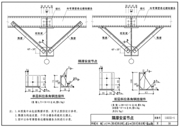 高頻焊接薄壁h型鋼檁條安裝節點圖56 隅撐安裝節點58 拉條,撐杆詳圖59